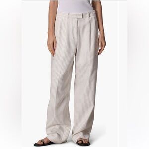 rag & bone Newman Pleated Cotton & Linen Wide Leg‎ Pants size 8 NWT